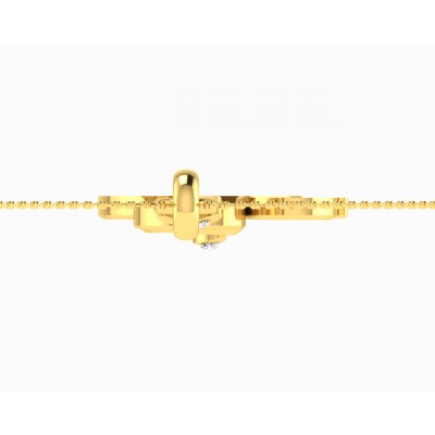 Gold Ganesh pendant with diamonds